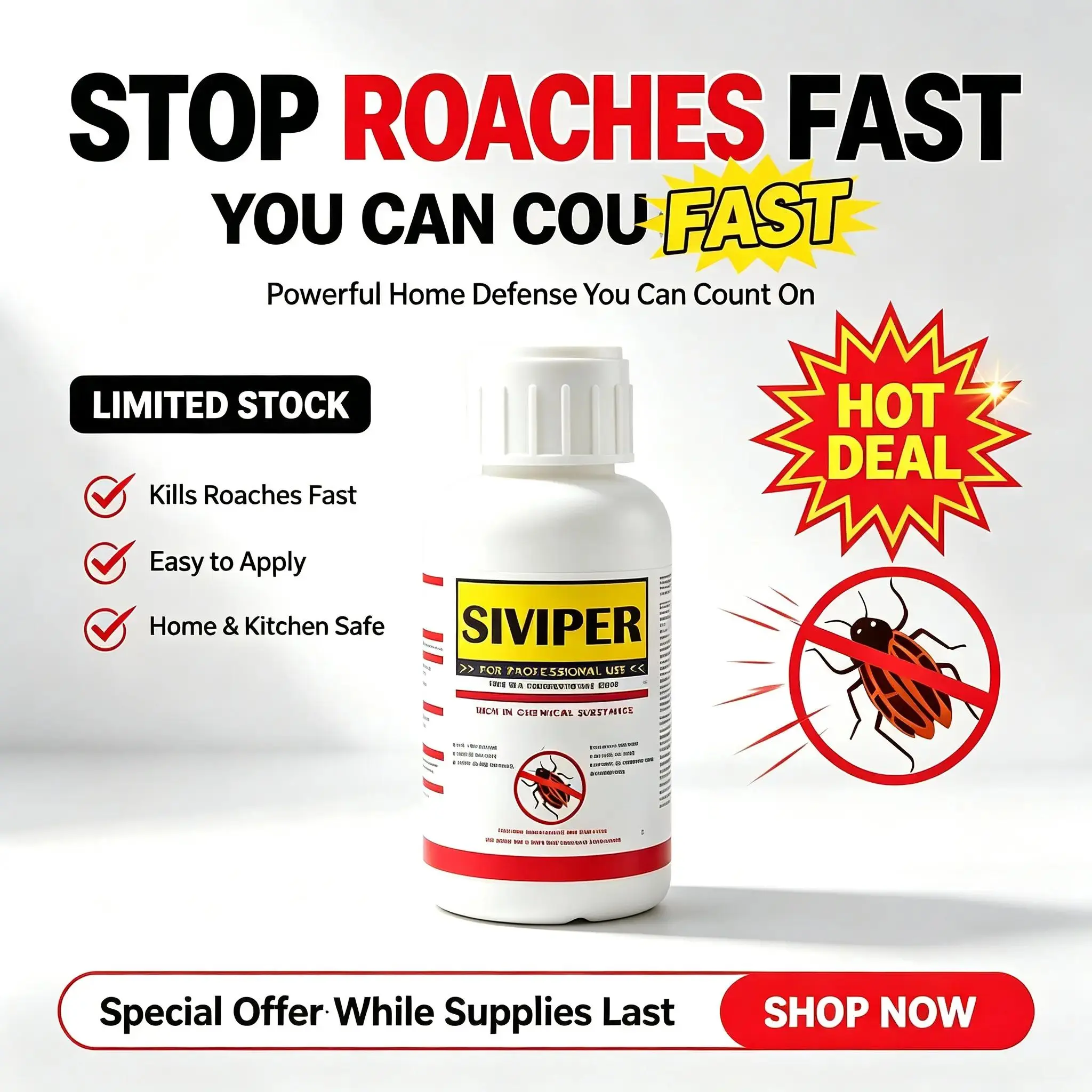 Multi-Insect Indoor Insecticide & Repellent for Home Use - Cleaning Mist Sprayer, Kills German Roach, Ideal for Pantries/Behind Washers, Dormitories