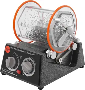 KT-2000 Rotary Jewelry Tumbler (5kg) with 3mm Steel Media - Polishing & Deburring Machine for Gold, Silver & Metals