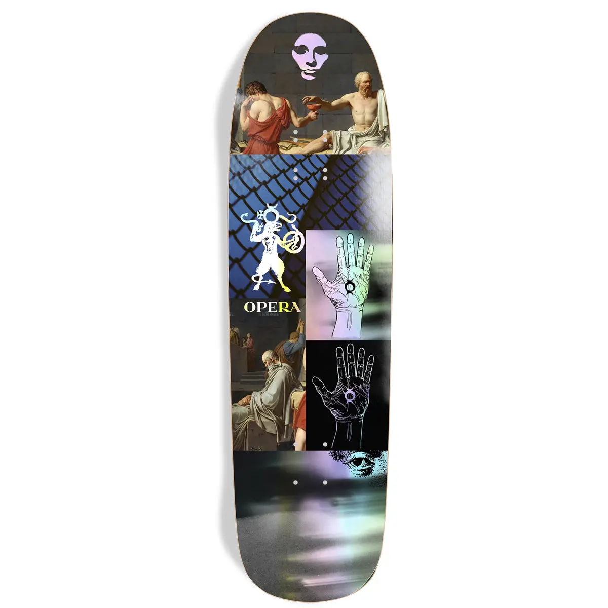Opera Skateboard Deck Marked Blue/Grey/Black 9.125" x 32.6"