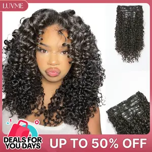 LUVME Clip-In 100% Virgin Human Hair Extensions Seamless & Invisible Edge-Straight-Body Wave-Kinky Curly-Yaki Straight-Messy Curl-Burmese Curl #DealsForYouDays