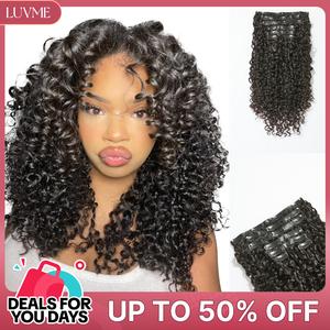 LUVME Clip-In 100% Virgin Human Hair Extensions Seamless & Invisible Edge-Straight-Body Wave-Kinky Curly-Yaki Straight-Messy Curl-Burmese Curl #DealsForYouDays