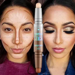 Dual-Ended Concealer Stick, Precise Contouring, Lip Shadow, Moisturizing, Easy Application, Lightweight Coverage, 1pc 2-in-1 Contour Stick, Creamy Contouring, Bronzing Stick Sculpted Bronzed Summer Makeup Highlight Color, Lightweight Matte Natural Finish