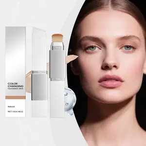AMZ 2‑in‑1 Color Changing Foundation Stick - Natural Skin Tone Matching - Long Lasting Oil Control Waterproof Concealer Makeup