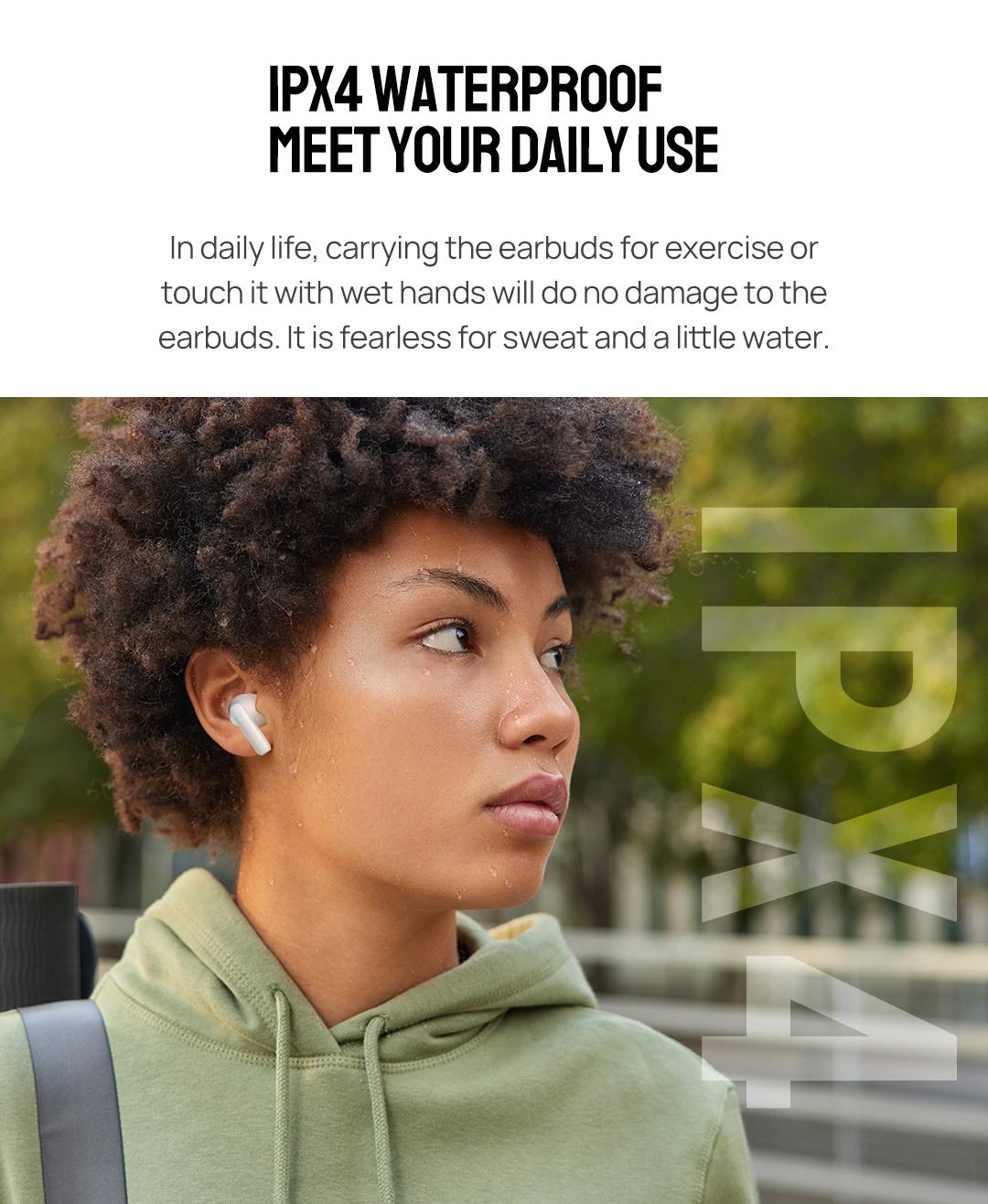 Ulefone Wireless Headphones Earbuds, in Ear Microphone, Bluetooth 5.1, Type-C Charging, Touch Control, LED Display, for iPhone/Android/iOS, Black&White