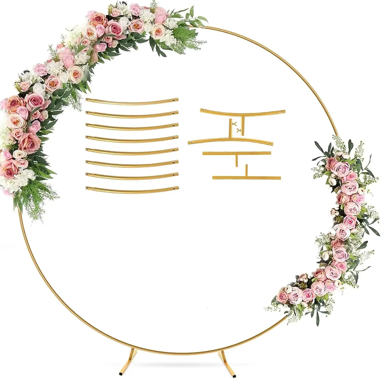 6.6FT Gold Metal Wedding Arch Party Balloon Backdrop Frame for Ceremony & Events 6.6FT Gold Metal Wedding Arch Party Balloon Backdrop Frame for Ceremony & Events