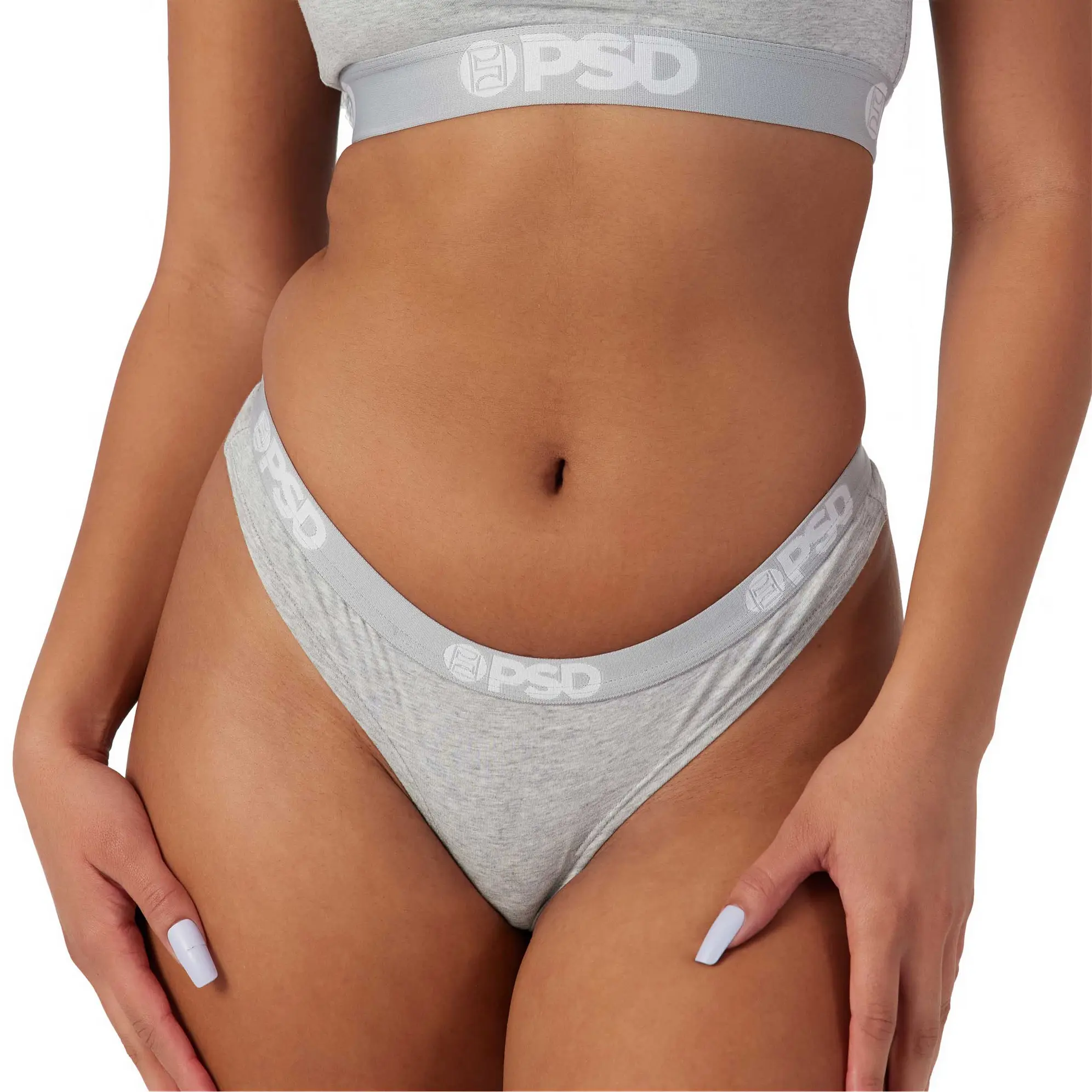 PSD Womens Athletic Grey Thong - Barely-There Thong, Soft and Comfortable Premium Modal Fabric