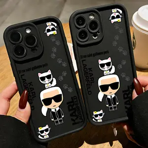 Fashion Designer KARLS Phone Case Suitable for iPhone 17 16e 16 15 14 13 12 11 Mini Pro Max Air X XR XSMAX 8 7 Plus Anti Fall Protective Soft TPU Back Cover
