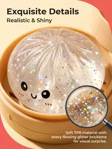 Kawaii Glitter Squishy Toy - Soft TPR Stress Relief Squeeze Ball for Kids, Novelty Slime & Squishy Toy for Hobbies