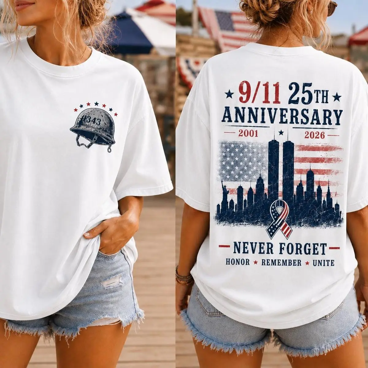 Never Forget 25th Anniversary Patriotic Shirt Sweatshirt Hoodie, 9/11 Anniversary T Shirt, We Will Never Forget Tee, September 11 Memorial T Shirt, Unisex Sweater Pullover Tee