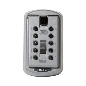 Kidde AccessPoint 001170 KeySafe Original Slimline Push Button Combination Permanent Key Lock Box, 2-Key, Titanium Gray