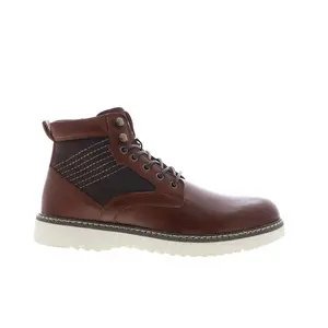 Steve Madden M-Damiro Mens Brown Leather Lace Up Casual Dress Boots