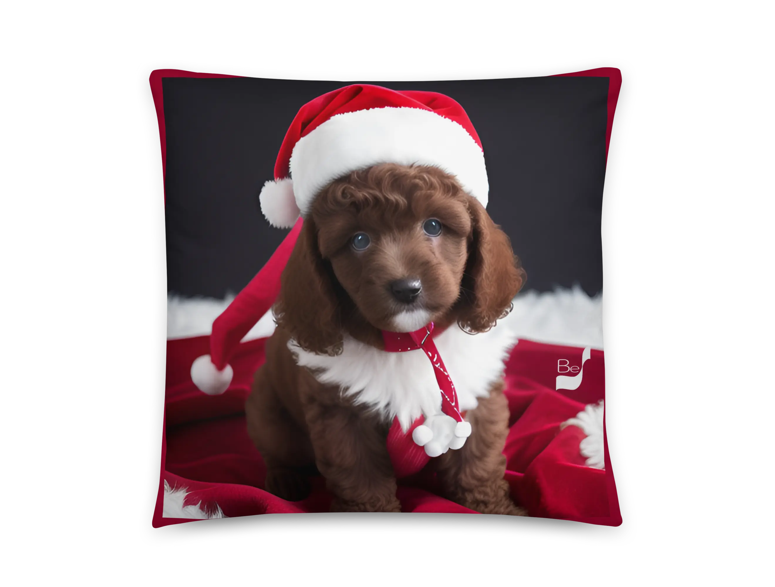 Poodle Claus BeSculpt Throw Pillow