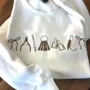 Nail tech artist Icon Embroidered Sweatshirt, nail tech shirt, nail artist icons sweatshirt, Embroidered Sweatshirt, gifts for nail techs nail art, Gift for nail artist