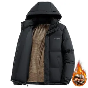 Men's Heavyweight Winter Thick Jacket, Graphene Insulated, Full Zip Outdoor Coat, Casual Ski Jacket with Filling, Suitable for Cold Weather Hoodie Cotton