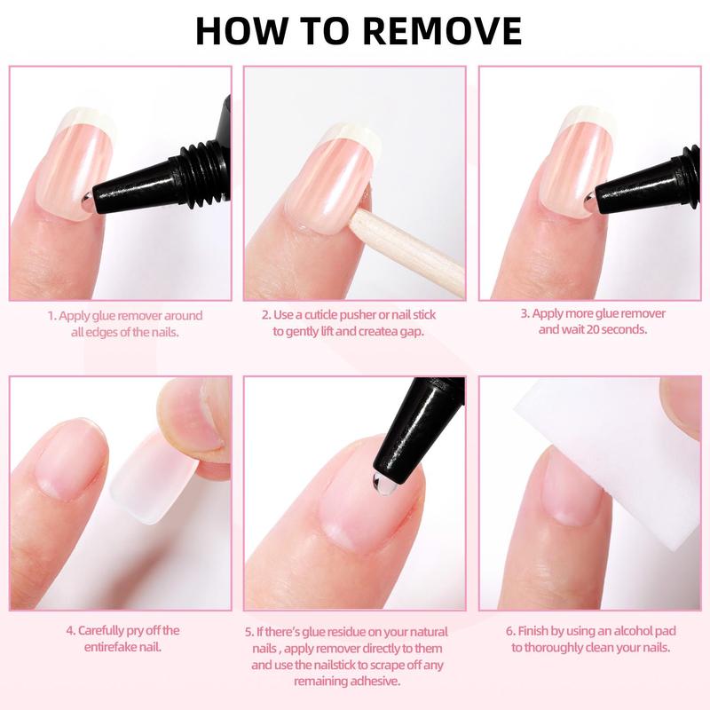 CurvLife Mocha Heartline French Press-On Nails – 30PCS Square Long Nude Brown Gradient Tips with White Accent Heart Design, Glossy Finish, Durable, Reusable, Easy to Apply & Remove, Perfect for Daily, Date & Gift Use