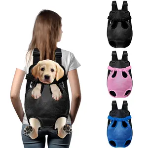 Hands-Free Pet Carrier Backpack for Dogs and Cats - Comfortable Adjustable Legs Carrier - Perfect for Traveling and Camping - Small and Medium Pets (Black, Large)