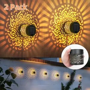 RUIDEL MICHAELS 2-Pack Solar Lights, Metal Material, Outdoor Patio Steps/Walkway Wall Lights, IP65 Protection Rating, Suitable for Garden Posts, Courtyards, Backyard Decoration