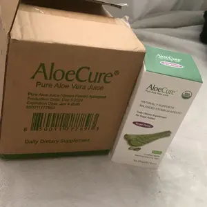 AloeCure USDA Organic Aloe Vera Juice Grape Flavor, Made Within 12 Hours of Harvest - Pure Aloe Juice For Natural Digestive & Immune Support, Naturally Supports Balanced Stomach Acidity, 500ml Bottles