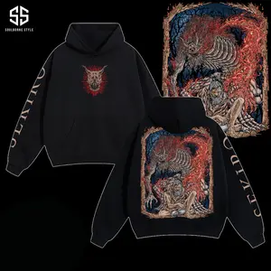 [Soulsborne Style] Vintage Grim Style Demon Of Hatred - Sekiro: Shadows Die Twice Unisex Hoodie, Soulsborne Gaming Apparel, Game Shirt, Video Game Clothes, Boy Merch, Gift For Him, Gift For Her, Soulslike Streetwear