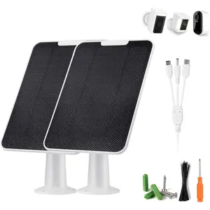 Solar Panel for Ring Camera Eufycam Arlo Essential Wyze Simplisafe 9.8ft Cable Wall Mount IP65 Waterproof 2 Pack Solar Charger for Most