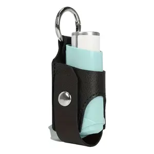 1pc Cough Antibacterial Spray Bottle Storage Bag, Night Cough and Asthma Single Inhaler Leather Sheath, Travel Bottle Organizer, Portable Travel Accessory