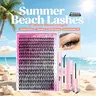 DlY Eyelash Extension Kit Summer Style 320 Pcs 40D Curl Clusters Individual False Eyelashes, Mixed 9-1ómm, with LashBond & Seal, Eyelash Tweezers, Eyelash Remover, Eye Makeup Enhancement Products, DlY Lash Extensions at Home, Mother's Day Gift Cosmetic
