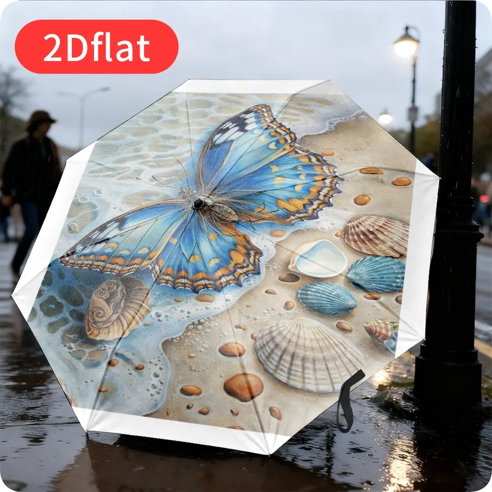 1 Automatic Open/Close Beach Umbrella, Lightweight & Foldable Design, Wind-Resistant 8-Rib Structure, Comes with Portable Travel Bag – Quick Open/Quick Close for Women, Men, Travel, Beach, and Outdoor Use – T85 Series,