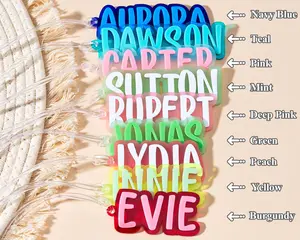 Personalized Name Keychain, Backpack Name Tag for Kids, Custom School Bag Label, Acrylic Keyring, Diaper Bag Tag, Gift for Boys & Girls