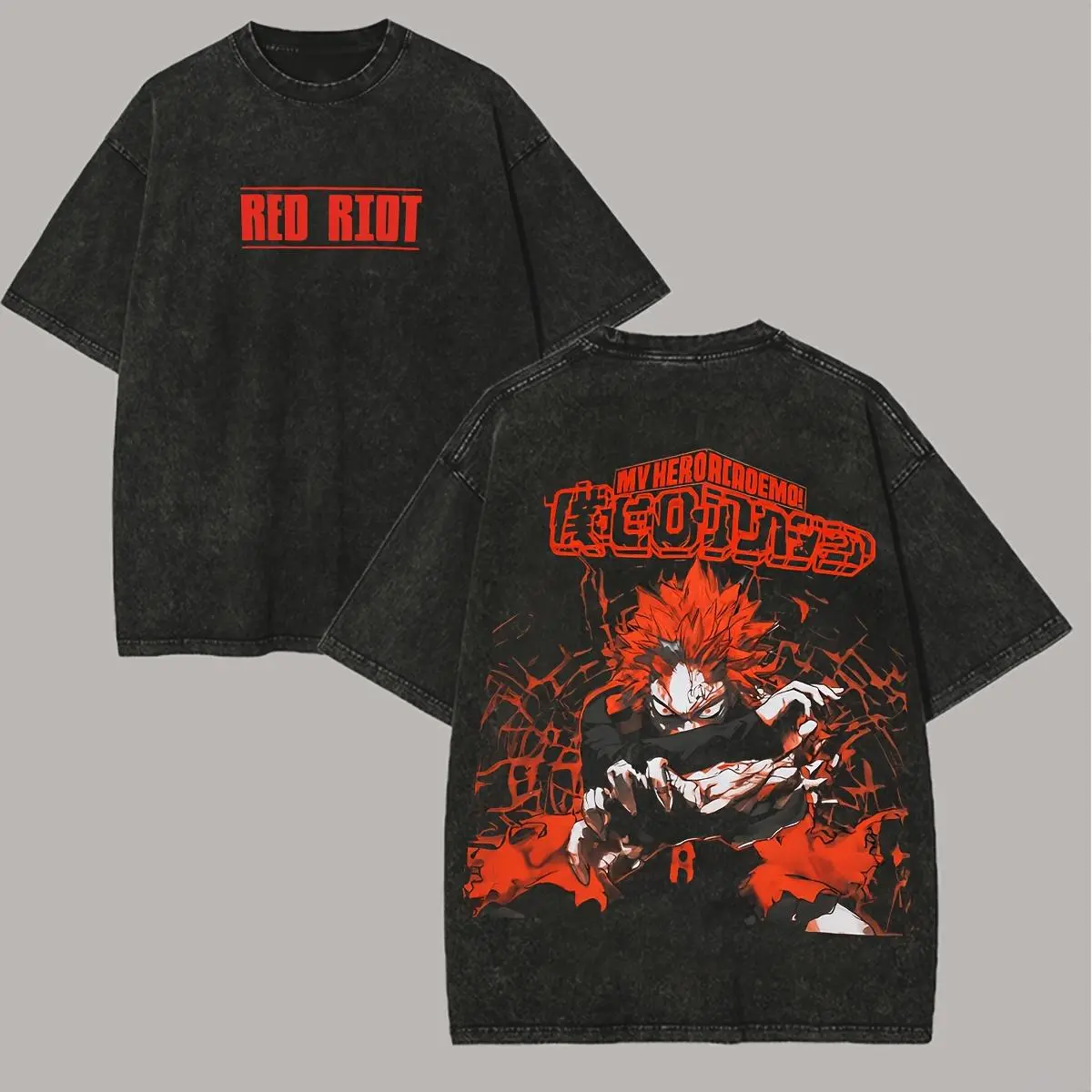 Men's Red Riot Printed T-Shirt | Vintage Washed Cotton Pop Culture Graphic Tee with a Casual Fitted Cut, Figure Print, Tshirt, Shortsleeve, Tops, Distressed, Menswear, Machine Washable, All Seasons, Crew Neck, Men's Merchandise