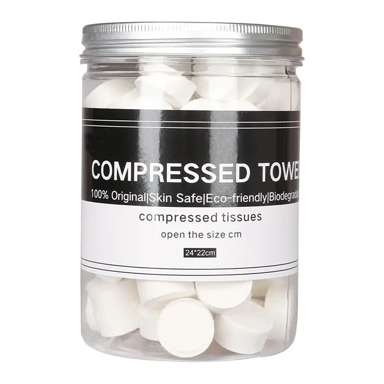 Canned 100 PCS Compressed Towels Portable Mini Compressed Coin Tissue for Travel Sports, Beauty Salon or Home Hand Wipes Household Items