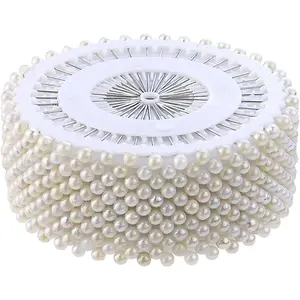 White Pearlized 480 Count Sewing Pin Decorative Pins for DIY Sewing Crafts, Dressmaking, and Wedding Decoration