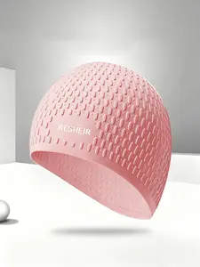 Silicone Water Drop Swim Cap, Extra Large Bubble Swim Cap, Super Elastic Waterproof Ear Protection, Big Size Long Hair, Comfortable Fit