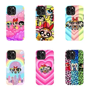 Kawaii Powerpuffs Anime Girls Film Shell Painting Cute Phone Cases ForSuitable for iPhone 17/16/15/14/13/12/11 Pro Max/Plusand Samsung Galaxy S23-25, shock-absorbing, anti-drop protective case, lightweight, new fashion trend design