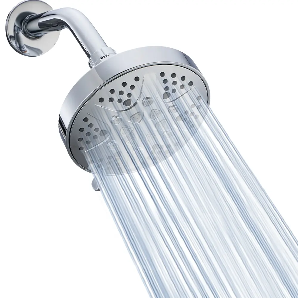 5-Mode High Pressure Shower Head, High Flow Fixed Showerheads, 5 Inch Chrome Shower Water Equipment, Recommended by the Washington Post, Nbc News, Today TV Show
