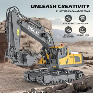 【Limited-time special! 】Excavator Remote Control Construction Truck 2.4Ghz 11 Channels RC Bulldozer Alloy Plastic Engineering Vehicle Electronic Toys for Kids,Christmas gift