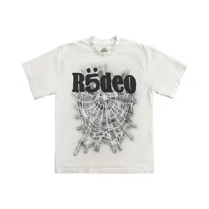 Vintage Rodeo Spider Web Graphic Unisex Streetwear T-Shirt White