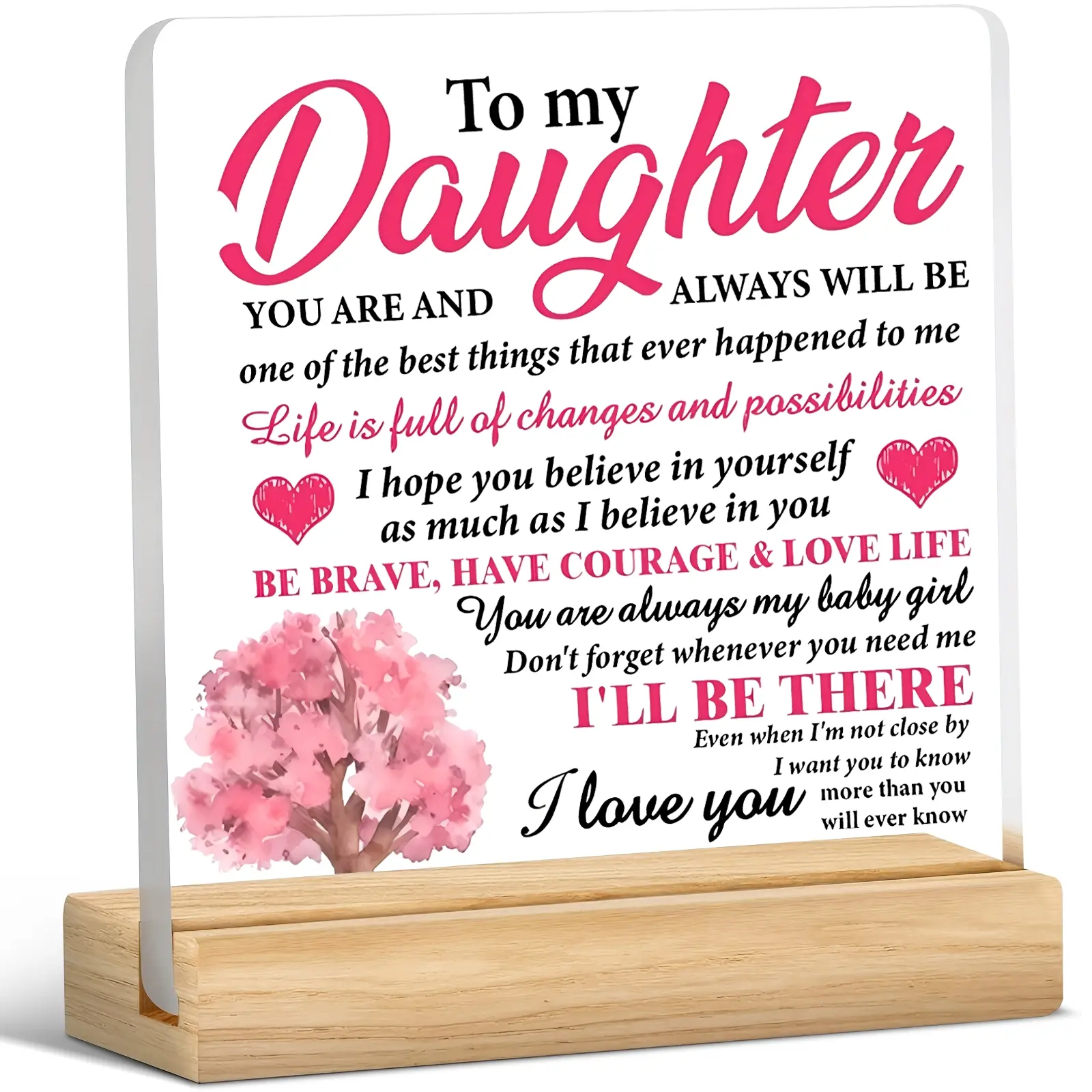 To My Daughter Acrylic Desktop Plaque, Decorative Plaque, Birthday Gift for Daughter, Inspirational Gift for Daughter, Home Decor, Creative Desktop Decoration, Acrylic Desktop Decoration, Desktop Ornament, Home Decor Products, Home Decor Gifts