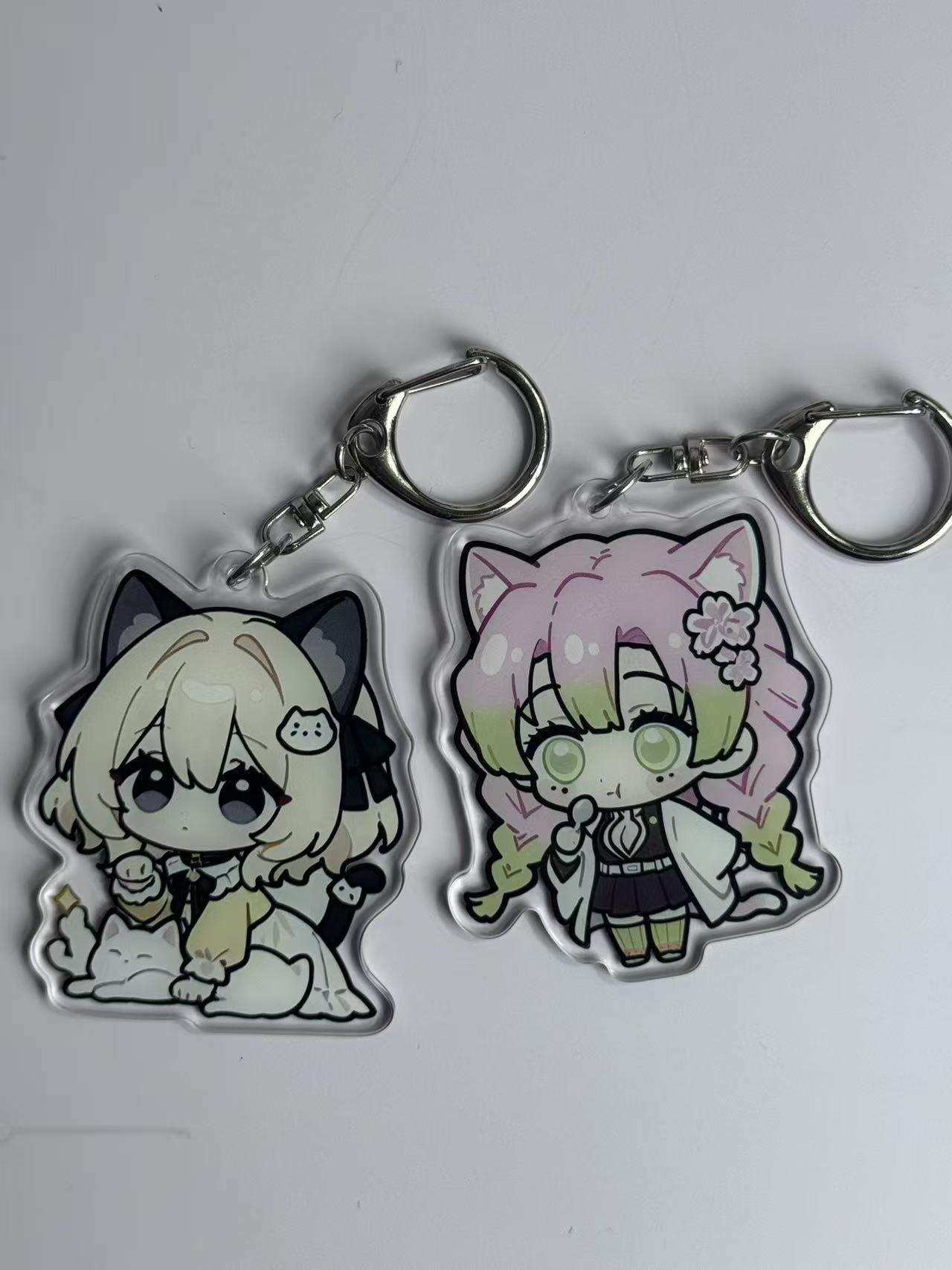 Custom  Acrylic Keychain, Double Layer DollPendant,  Cute Cartoon Anime TransparentCreative  Decoration Small Gift