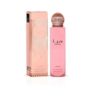 Lattafa Haya All Over Spray Fruity Floral Sweet Woody Long Lasting Fragrance for Women 5.07 Ounce 150 ml Playful Romantic Sophisticated