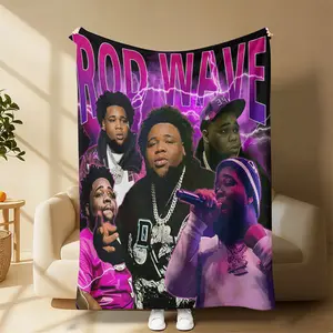 Countdown Sale! Rod Wave 90s Retro Graphic flannel Blanket | Cozy Hip Hop Throw Blanket for Rod Wave Stans Rod Wave Fans NEED This! Vintage Rap Style Cozy Blanket | Perfect for Concert Nights & Naps Cool Rap Throw Blanket for Teens, Adults & Hip Hop Fans