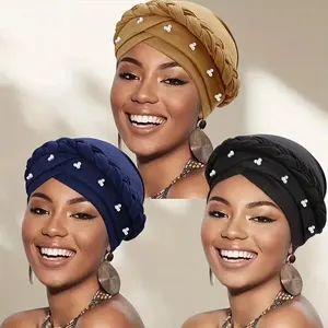 3pcs Elegant Braided Headwrap with Imitation Pearls Accents Stretch Fit, Perfect for Birthdays & Special Occasions, Versatile Hair Accessory for Women Hair Additions
