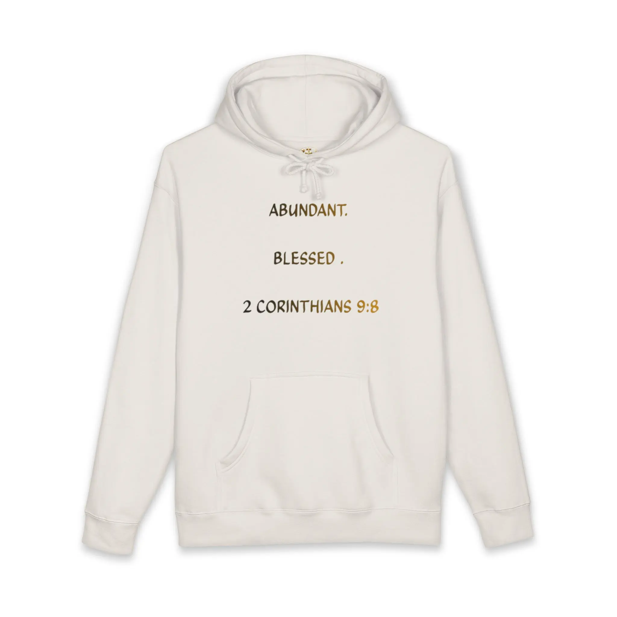Men's Religious Hoodie - 2 Corinthians 9:8, Abundant Blessed, Casual Tops with Ribbed Sleeve & Comfortable Fabric, Inspirational Sweatshirt