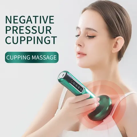Cordless Electric Cupping Massager - Heatable Handheld Multi-Use Massage Device for Adults, Battery-Powered with LED Light & Heat Therapy for Back and Neck Care, Vacuum Suction, Gua Sha, Body Shaping Beauty Tool