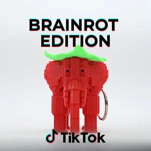 Brainrot Edition Strawberry Elephant Keychain Toy | Funny Meme Collectible | Steal a Brainrot