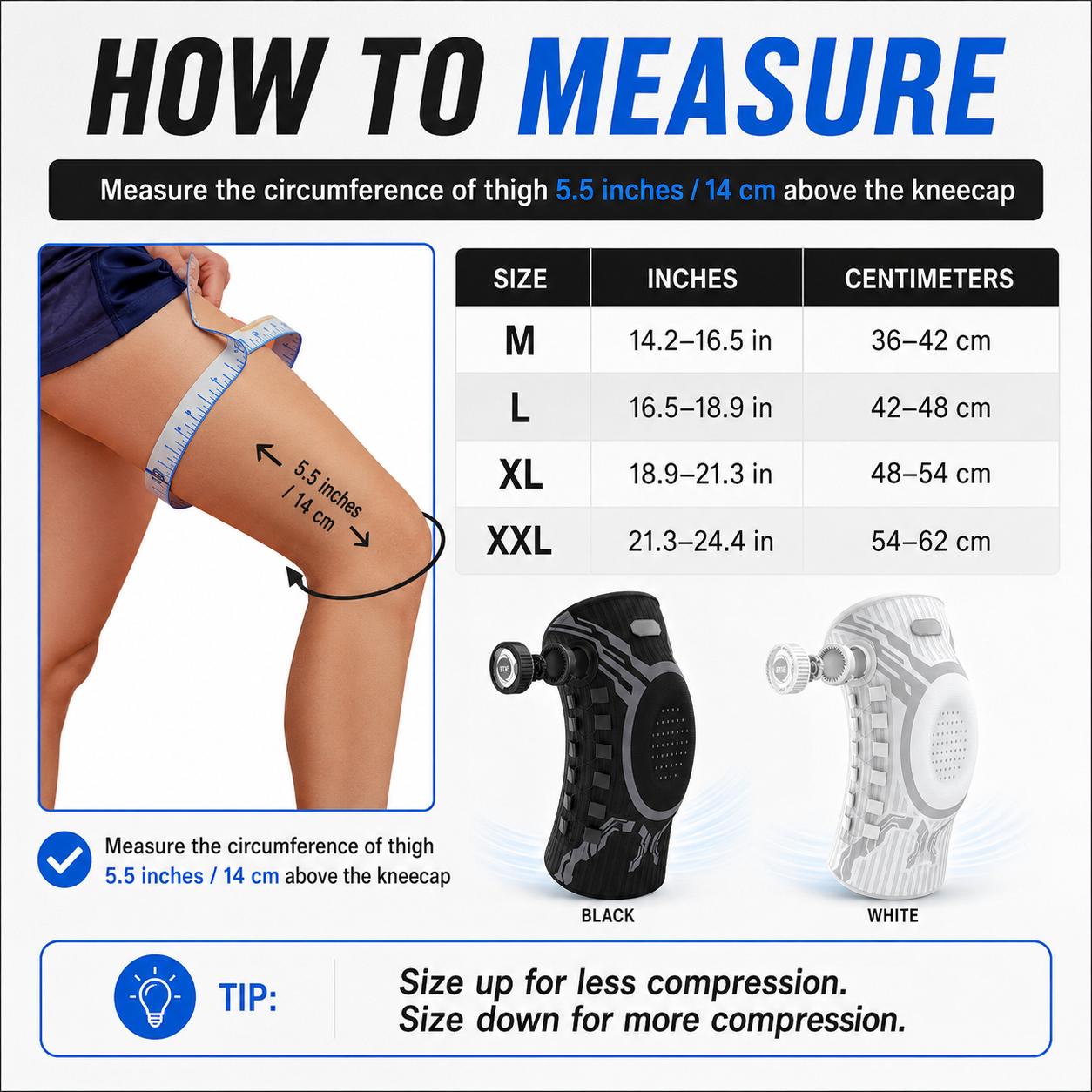 Knob Knee Brace for Pain Relief with Patella Gel Pad & Side Stabilizers, Adjustable Compression Sleeve for Arthritis, Joint Pain, Meniscus Tear, Professional Dial System, Left/Right Specific Design