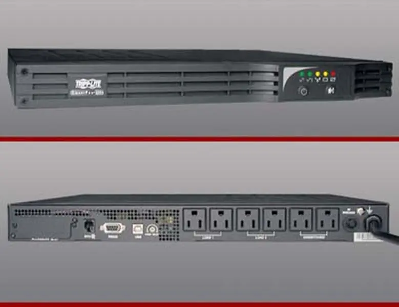 Tripplite SMART750RM1U 750VA SmartPro Rack/Tower Power Stabilizer UPS, 120V, 16.75 Inches, 1U Rackmount, 450 Watt Output Power Capacity
