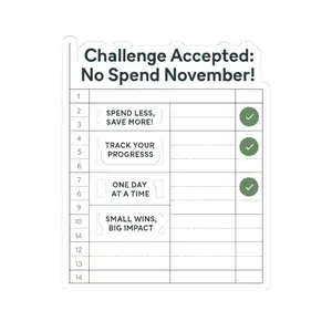 Challenge Accepted Sticker Pack, No Spend November Stickers, Budget Tracker Decals, Financial Goals Stickers, Motivational Planner Decor
