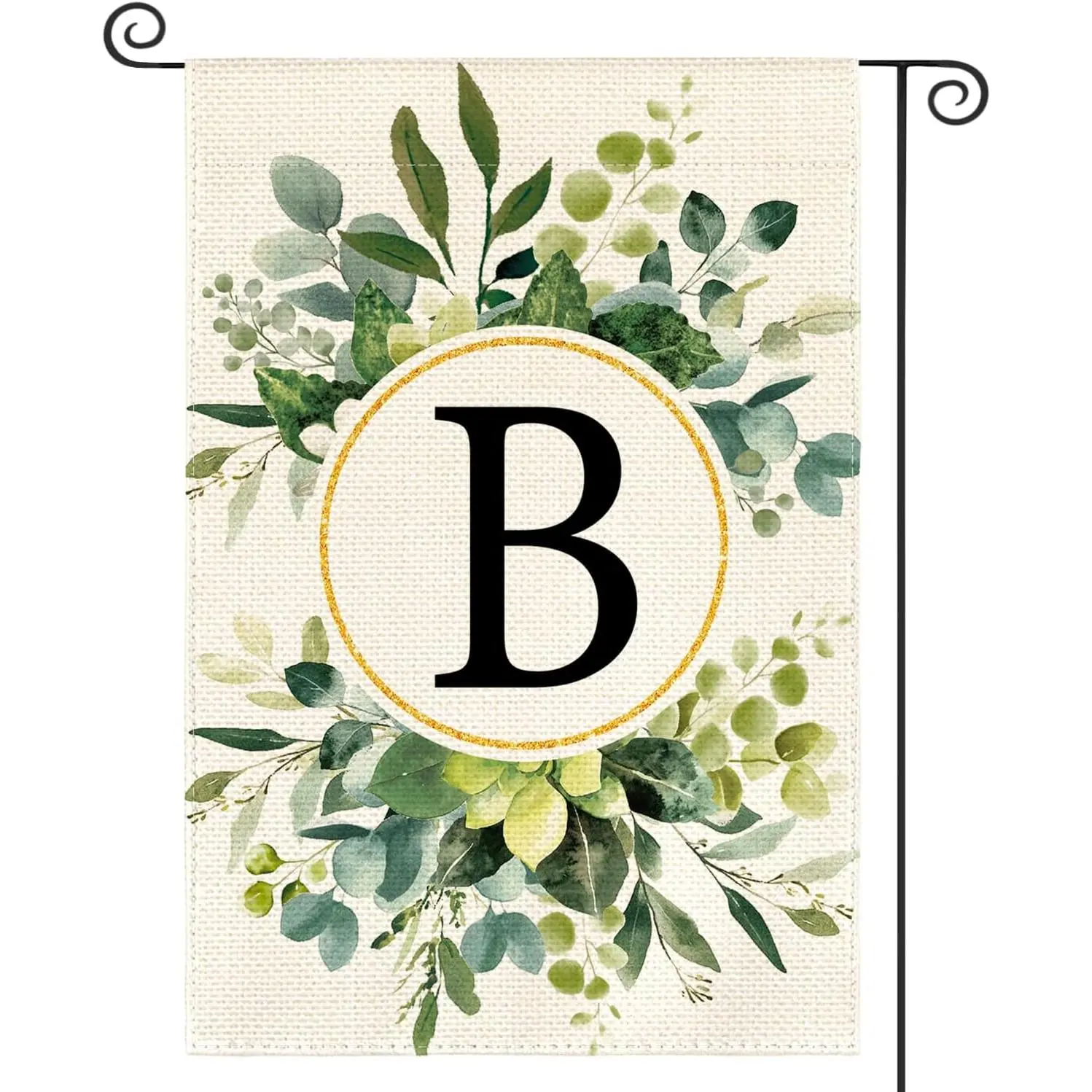 Monogram Letter B Floral Garden Flag 12x18 Inch Double Sided Outside, Family Last Name Initial Yard Outdoor Decoration