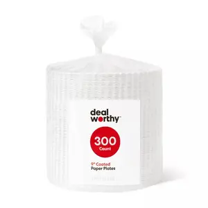Coated Disposable Paper Plates 9" - 300ct - Dealworthy