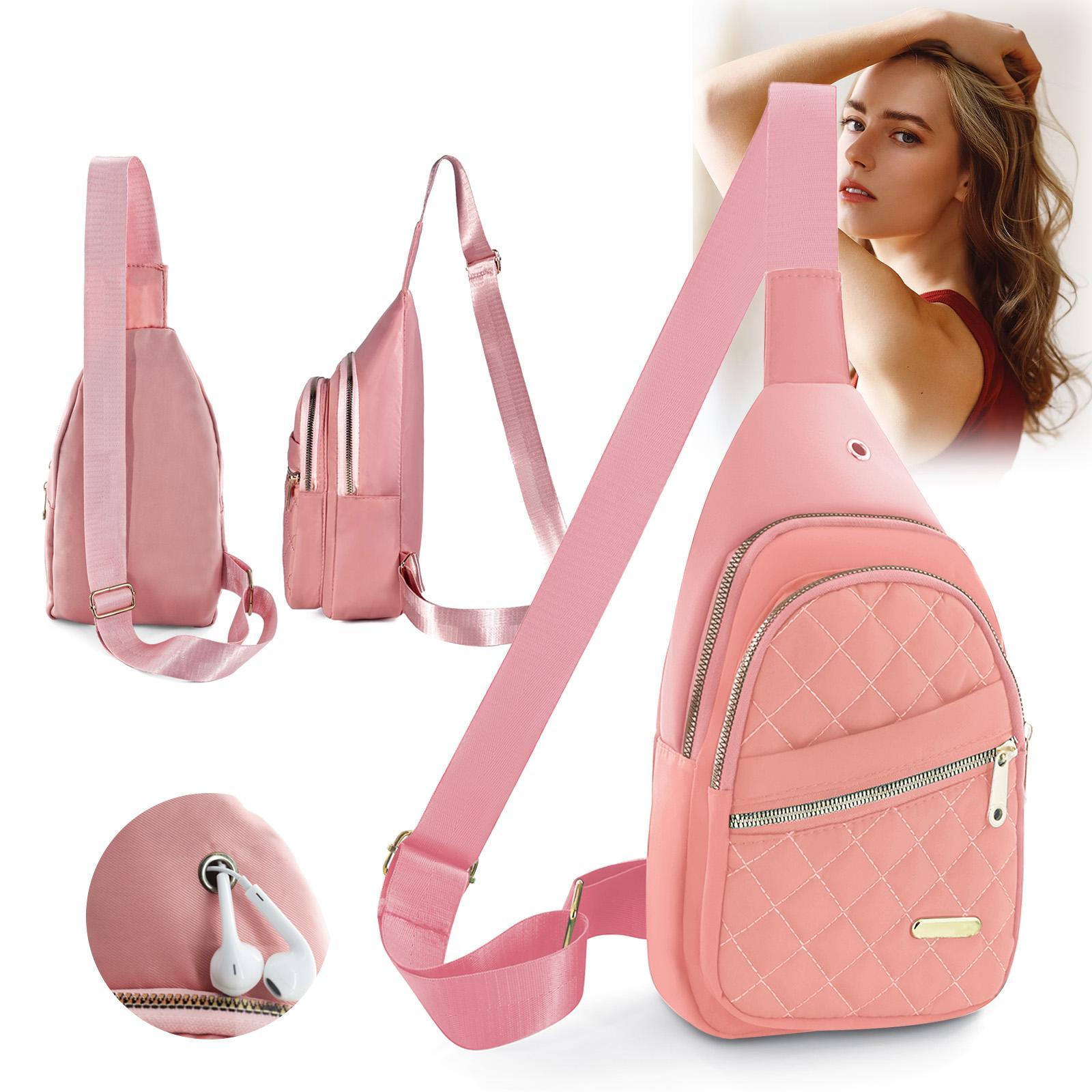 2026 Solid Color Quilted Fanny Pack - Casual Zipper Chest Belt Bum Bag, Adjustable Sling Bag for Daily Use, Lightweight & Waterproof